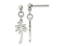 FJC Finejewelers Stainless Steel Polished Palm Tree Post Dangle Earrings 24 x 8 mm