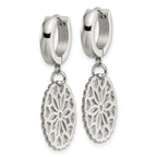 FJC Finejewelers Stainless Steel Polished Flower Dangle Hinged Hoop Earrings 36 x 13 mm