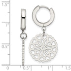 FJC Finejewelers Stainless Steel Polished Flower Dangle Hinged Hoop Earrings 36 x 13 mm