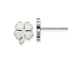 FJC Finejewelers Stainless Steel Button Polished Four Leaf Clover Post Earrings 9 x 9 mm