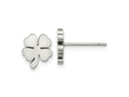 FJC Finejewelers Stainless Steel Button Polished Four Leaf Clover Post Earrings 9 x 9 mm