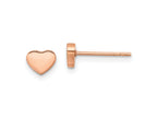 FJC Finejewelers Stainless Steel Button Polished Rose IP-plated Heart Post Earrings 5 x 5 mm