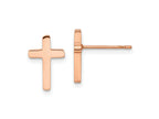FJC Finejewelers Stainless Steel Button Rose IP-plated Cross Post Earrings 12 x 6 mm