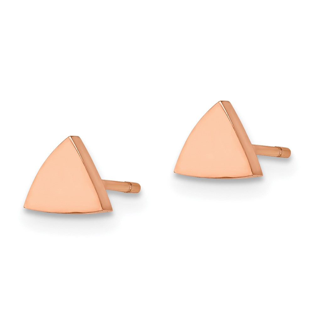 FJC Finejewelers Stainless Steel Button Polished Rose IP-plated Triangle Post Earrings 5 x 6 mm