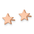 FJC Finejewelers Stainless Steel Button Polished Rose IP-plated Star Post Earrings 7 x 7 mm