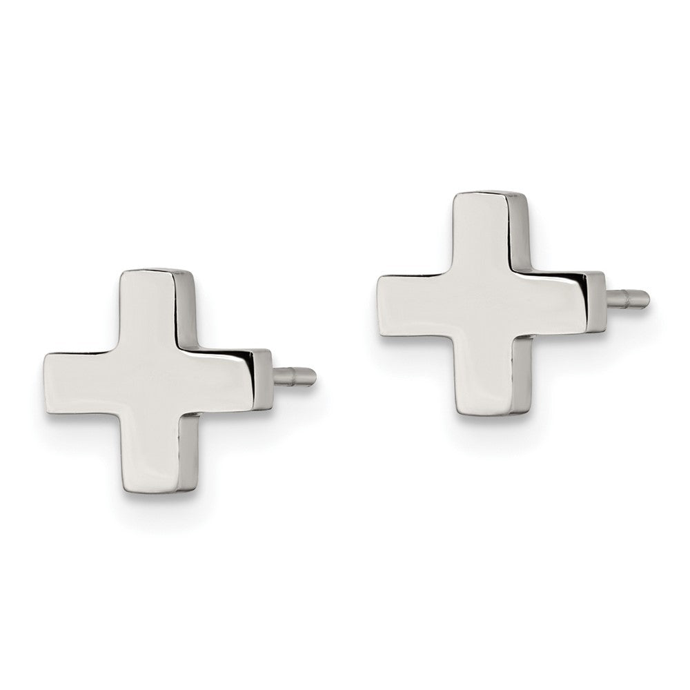 FJC Finejewelers Stainless Steel Button Polished X Post Earrings 8 x 2 mm