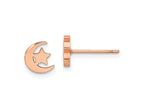FJC Finejewelers Stainless Steel Button Polished Rose IP-plated Moon and Star Post Earrings 7 x 6 mm