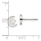 FJC Finejewelers Stainless Steel Button Polished Moon and Star Post Earrings 7 x 1 mm
