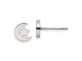 FJC Finejewelers Stainless Steel Button Polished Moon and Star Post Earrings 7 x 1 mm