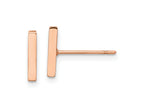FJC Finejewelers Stainless Steel Button Polished Rose IP-plated Bar Post Earrings 9 x 1 mm
