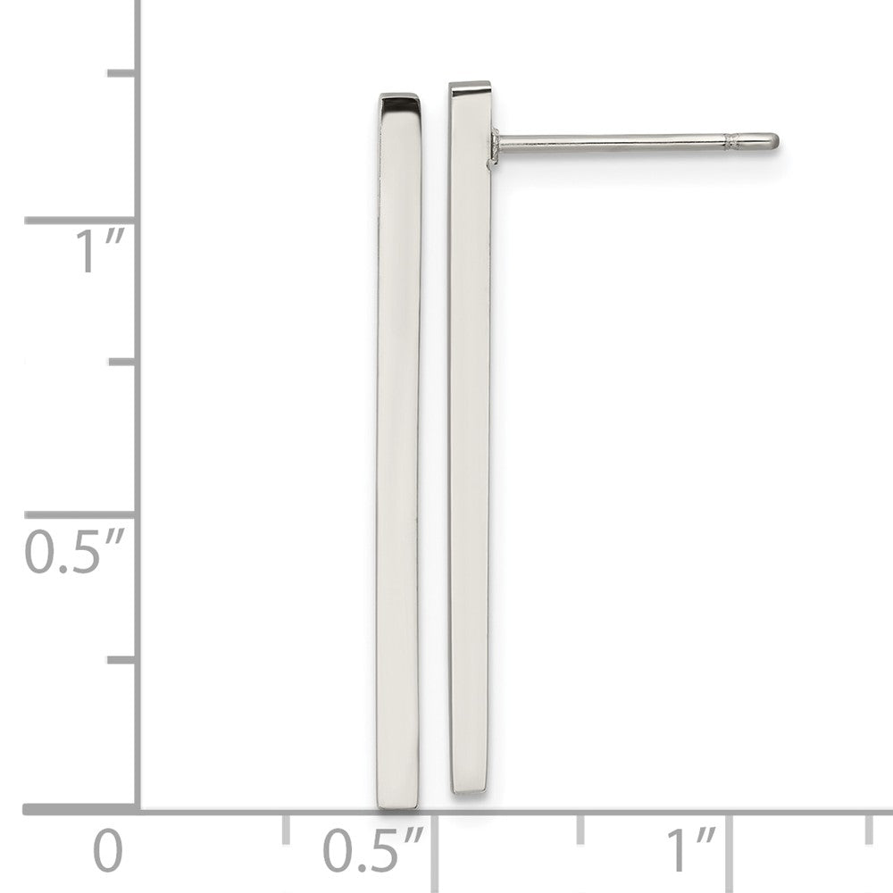 FJC Finejewelers Stainless Steel Dangle Polished Bar Post Earrings 30 x 2 mm