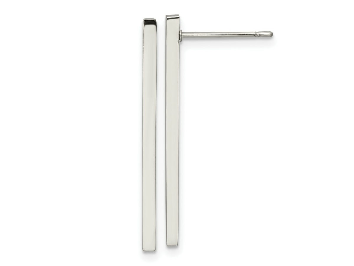 FJC Finejewelers Stainless Steel Dangle Polished Bar Post Earrings 30 x 2 mm