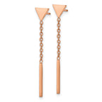 FJC Finejewelers Stainless Steel Polished Rose IP-plated Dangle Bar Triangle Post Earrings 36 x 6 mm