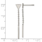 FJC Finejewelers Stainless Steel Polished Dangle Bar Triangle Post Earrings 35 x 1 mm