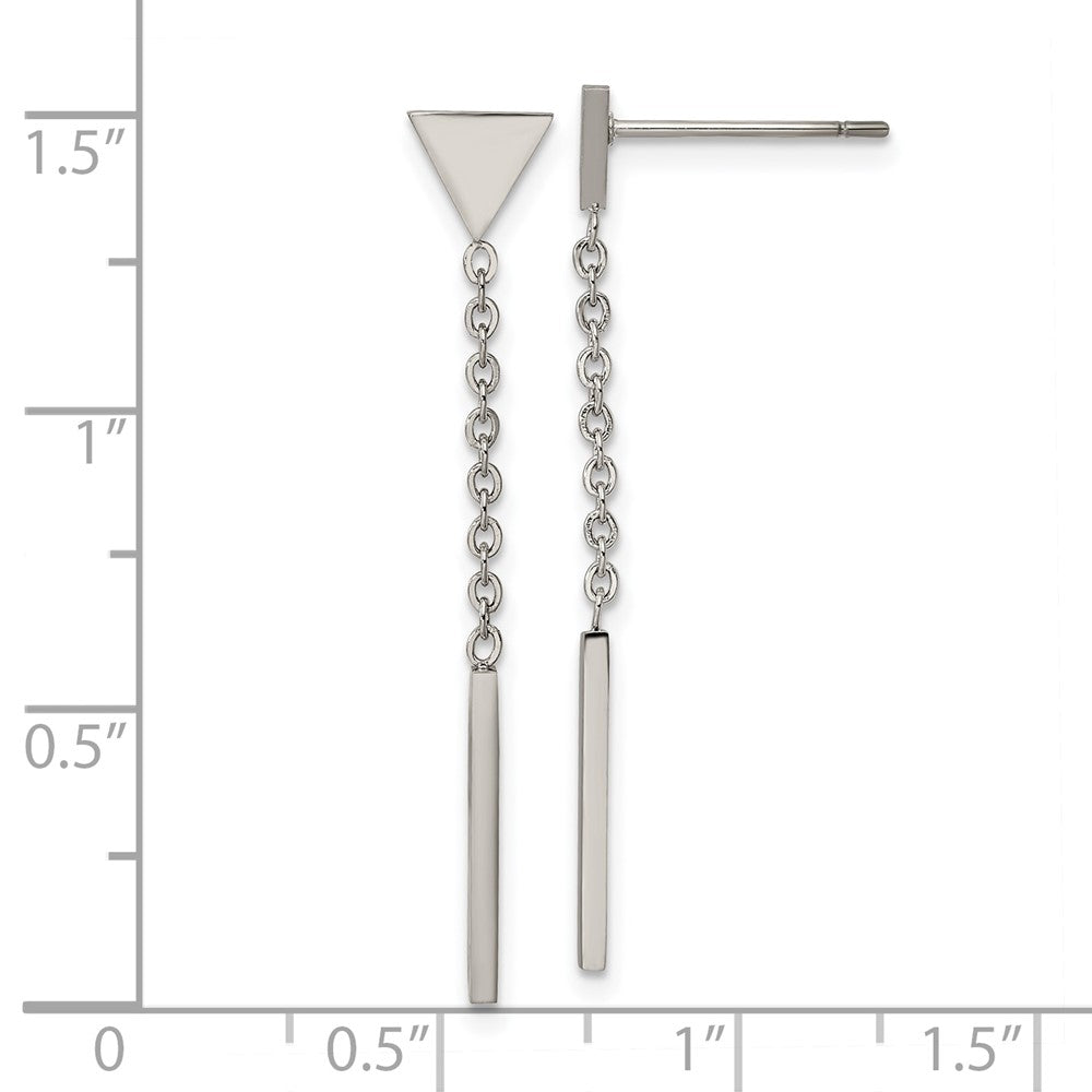 FJC Finejewelers Stainless Steel Polished Dangle Bar Triangle Post Earrings 35 x 1 mm