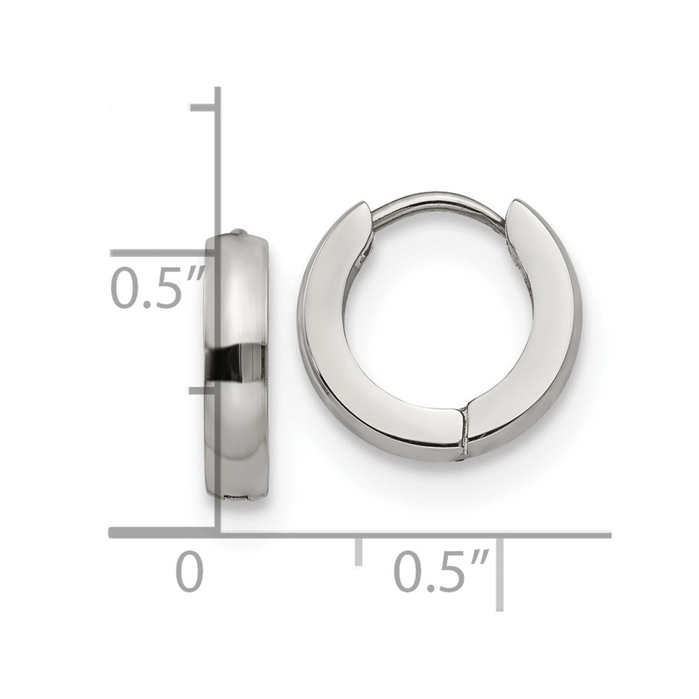 FJC Finejewelers Stainless Steel Polished 3mm Hinged Hoop Earrings 13 mm x 13 mm