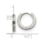 FJC Finejewelers Stainless Steel Brushed and Polished 2mm Hinged Hoop Earrings 13 mm x 13 mm