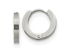 FJC Finejewelers Stainless Steel Brushed and Polished 2mm Hinged Hoop Earrings 13 mm x 13 mm