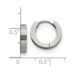 FJC Finejewelers Stainless Steel Brushed and Polished 3mm Hinged Hoop Earrings 13 mm x 13 mm