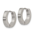 FJC Finejewelers Stainless Steel Brushed and Polished 3mm Hinged Hoop Earrings 13 mm x 13 mm