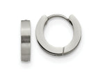 FJC Finejewelers Stainless Steel Brushed and Polished 3mm Hinged Hoop Earrings 13 mm x 13 mm