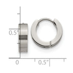 FJC Finejewelers Stainless Steel Brushed and Polished 4mm Hinged Hoop Earrings 13 mm x 13 mm
