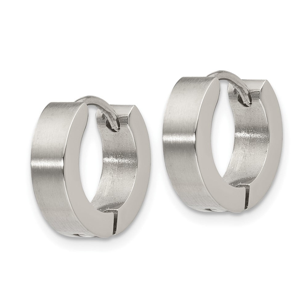 FJC Finejewelers Stainless Steel Brushed and Polished 4mm Hinged Hoop Earrings 13 mm x 13 mm