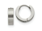 FJC Finejewelers Stainless Steel Brushed and Polished 4mm Hinged Hoop Earrings 13 mm x 13 mm