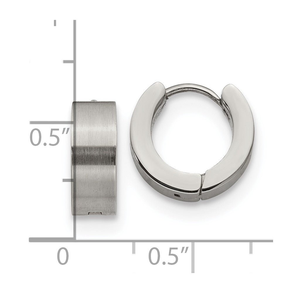 FJC Finejewelers Stainless Steel Brushed and Polished 5mn Hinged Hoop Earrings 13 x 13 mm