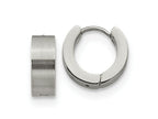 FJC Finejewelers Stainless Steel Brushed and Polished 5mn Hinged Hoop Earrings 13 x 13 mm