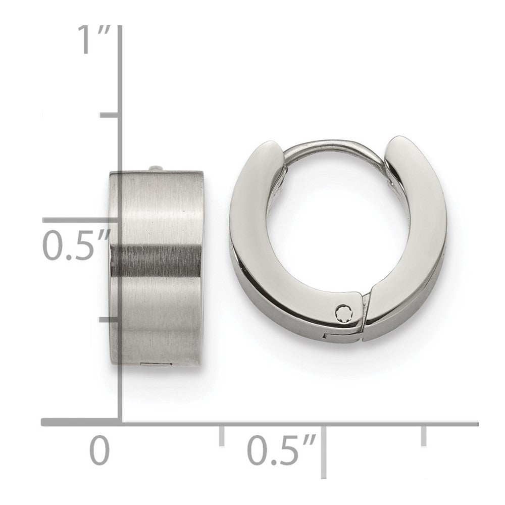 FJC Finejewelers Stainless Steel Brushed and Polished 6mm Hinged Hoop Earrings 13 mm x 13 mm