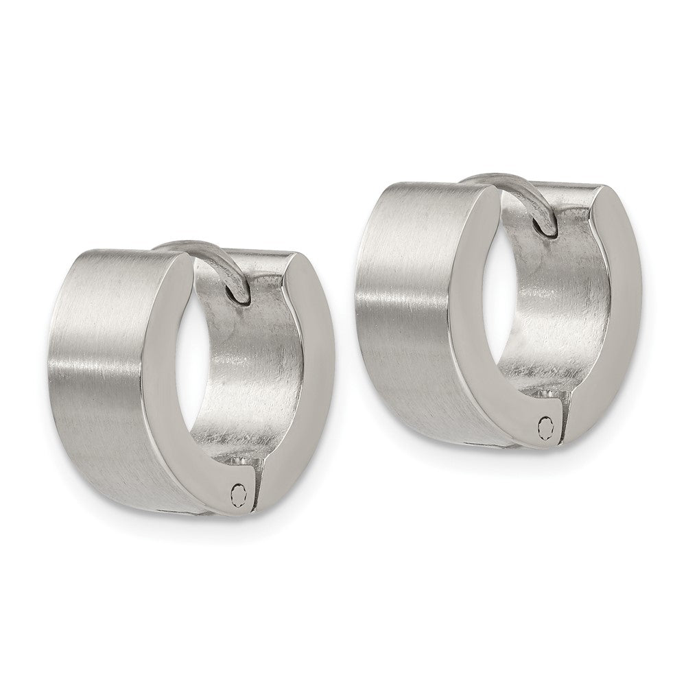 FJC Finejewelers Stainless Steel Brushed and Polished 6mm Hinged Hoop Earrings 13 mm x 13 mm