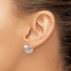 FJC Finejewelers Stainless Steel Brushed and Polished 6mm Hinged Hoop Earrings 13 mm x 13 mm