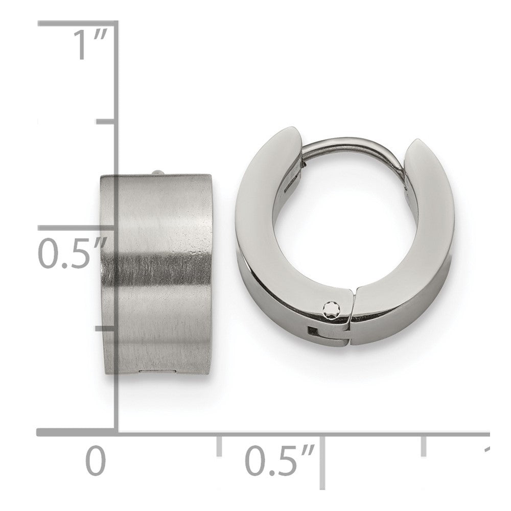 FJC Finejewelers Stainless Steel Brushed and Polished 7mm Hinged Hoop Earrings 13 mm x 13 mm