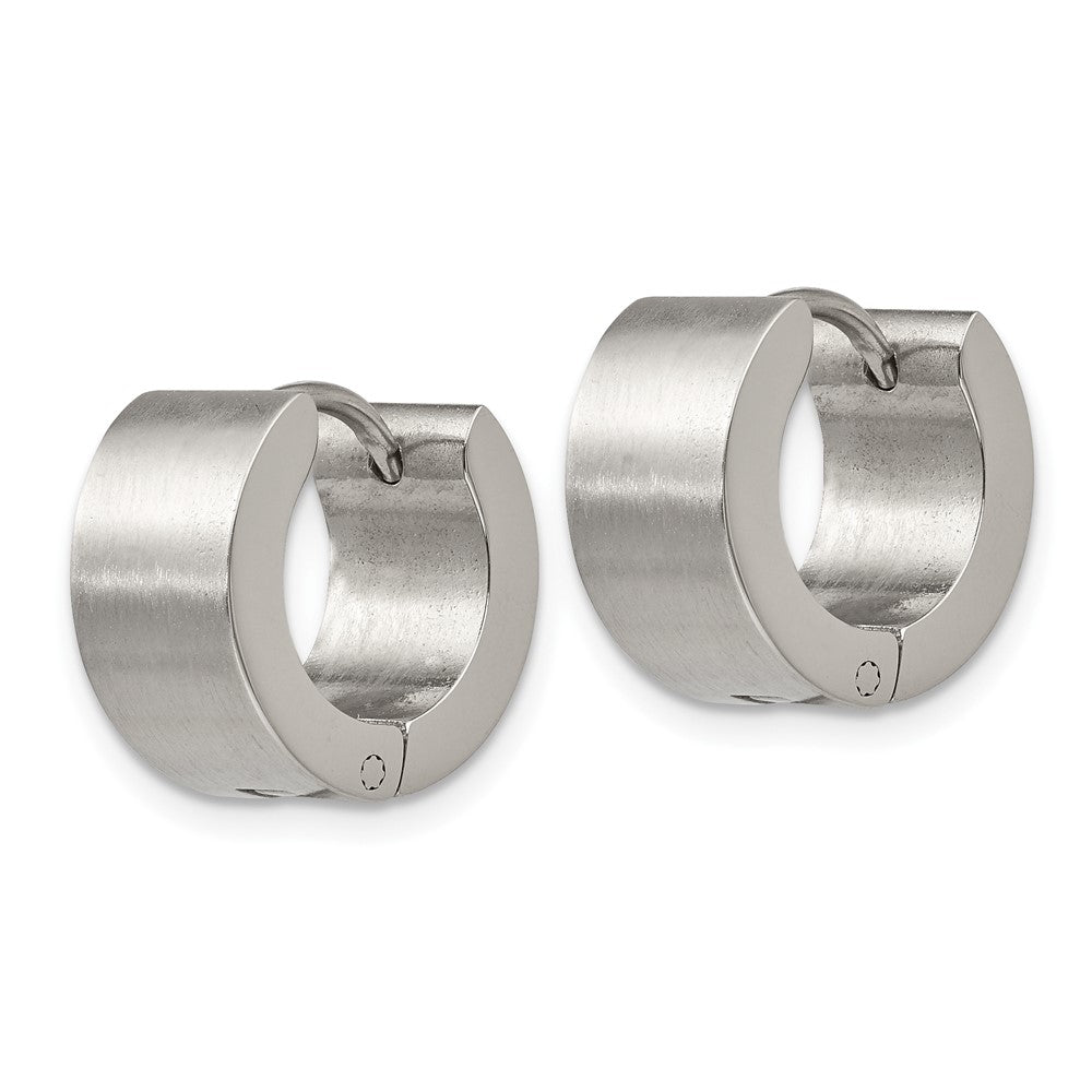 FJC Finejewelers Stainless Steel Brushed and Polished 7mm Hinged Hoop Earrings 13 mm x 13 mm