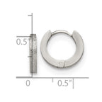 FJC Finejewelers Stainless Steel Polished and Sandblasted 2mm Hinged Hoop Earrings 13 mm x 13 mm