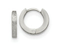 FJC Finejewelers Stainless Steel Polished and Sandblasted 2mm Hinged Hoop Earrings 13 mm x 13 mm