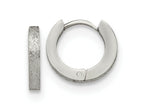 FJC Finejewelers Stainless Steel Polished and Sandblasted 2mm Hinged Hoop Earrings 13 mm x 13 mm