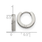 FJC Finejewelers Stainless Steel Polished and Sandblasted 3mm Hinged Hoop Earrings 13 mm x 13 mm