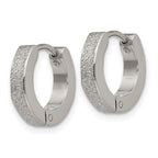 FJC Finejewelers Stainless Steel Polished and Sandblasted 3mm Hinged Hoop Earrings 13 mm x 13 mm