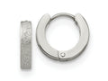 FJC Finejewelers Stainless Steel Polished and Sandblasted 3mm Hinged Hoop Earrings 13 mm x 13 mm