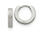 FJC Finejewelers Stainless Steel Polished and Sandblasted 3mm Hinged Hoop Earrings 13 mm x 13 mm