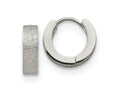 FJC Finejewelers Stainless Steel Polished and Sandblasted 4mm Hinged Hoop Earrings 13 mm x 13 mm