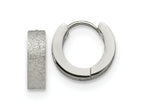 FJC Finejewelers Stainless Steel Polished and Sandblasted 4mm Hinged Hoop Earrings 13 mm x 13 mm