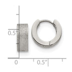 FJC Finejewelers Stainless Steel Polished and Sandblasted 5mm Hinged Hoop Earrings 13 mm x 13 mm