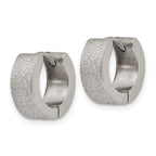 FJC Finejewelers Stainless Steel Polished and Sandblasted 5mm Hinged Hoop Earrings 13 mm x 13 mm