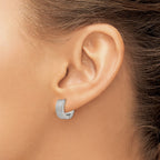 FJC Finejewelers Stainless Steel Polished and Sandblasted 5mm Hinged Hoop Earrings 13 mm x 13 mm