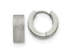 FJC Finejewelers Stainless Steel Polished and Sandblasted 5mm Hinged Hoop Earrings 13 mm x 13 mm