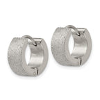 FJC Finejewelers Stainless Steel Polished and Sandblasted 6mm Hinged Hoop Earrings 13 mm x 13 mm