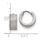 FJC Finejewelers Stainless Steel Polished and Sandblasted 6mm Hinged Hoop Earrings 13 mm x 13 mm